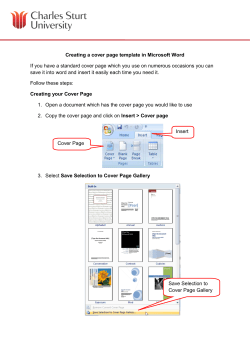 Creating a cover page