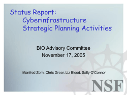 NSF Cyberinfrastructure SWOT Teams - Updates