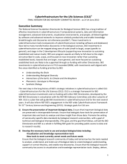 BIO action: Cyberinfrastructure for the Life Sciences (CILS) � strategic plan approved by BIO AC at June 2013 meeting