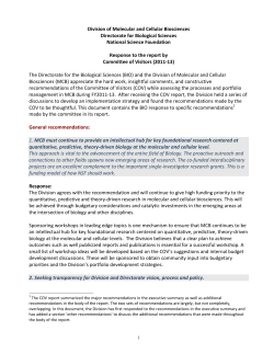 MCB 2014 COV responce