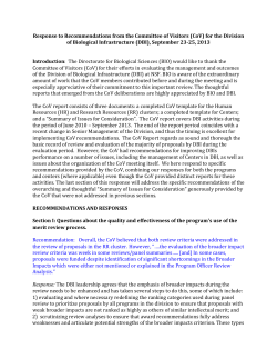 DBI 2013 COV response