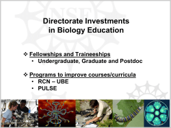 BIO Investment in Undergraduate and Graduate Education