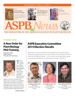 ASPB President's Letter