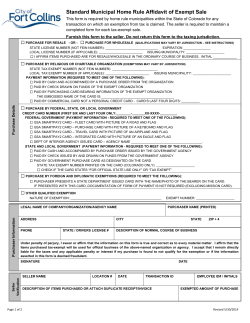 Affidavit for Exempt Sales