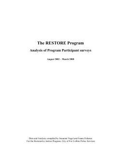 The RESTORE Program