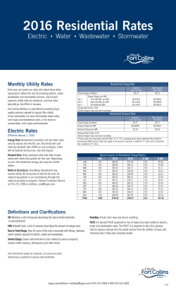 2016 Residential Rates Brochure
