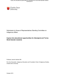 Indigenous Affairs Inquiry into educational opportunities for Aboriginal and Torres Strait Islander students