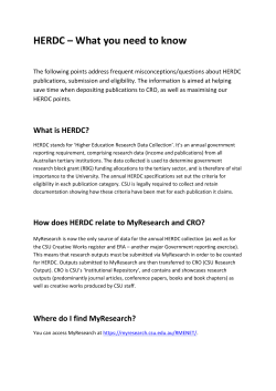 HERDC - What you need to know