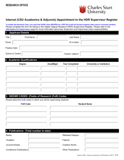 Internal Appointment to the CSU Supervisor Register