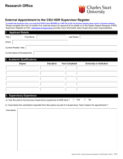 External Appointment to the CSU HDR Supervisor Register