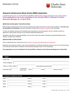 Research Infrastructure Block Grants Application