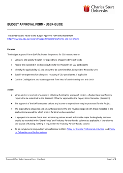 Budget Approval Form Guidelines