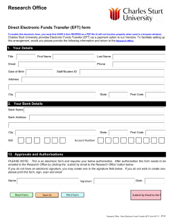 EFT (Direct Electronic Funds Transfer) form