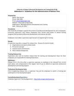 Addendum A: Guidelines for the Administration of Release Time