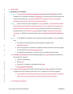 University Foundation Policy Revision - Redline Version
