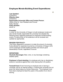 Employee Morale - Building Event Expenditures - Approved by University Senate on March 11, 2015