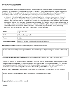 OUS 31 Statement Regarding Intercollegiate Athletics