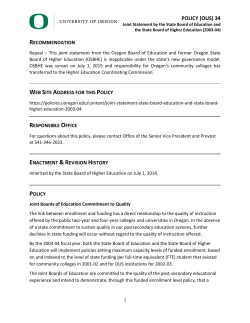 OUS 34 Joint Statement by the State Board of Education and State Board of Higher Education, 2003-04