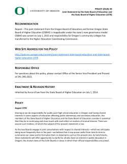 OUS 33 Joint Statement by the State Board of Education and State Board of Higher Education, 1978