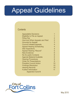 Appeal Guidelines