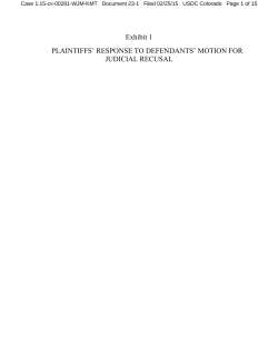 23a Exhibit 1 to Response to Motion for Judicial Recusal