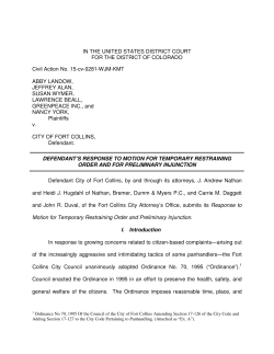 15 City s Response to Motion for TRO and Preliminary Injunction