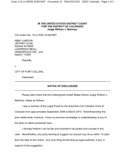 11 Judge Martinez Notice of Disclosure