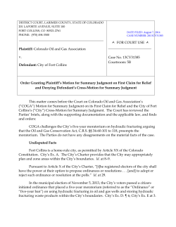 36 Order Granting Plaintiff s Motion for Summary Judgment on First Claim for Relief and Denying