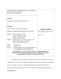 31 COGAS Combined Reply - Response to Motions for Summary Judgment