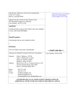 29 COGAS Designation of Record on Appeal