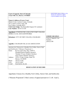 23 Measure Proponents Designation of Record on Appeal