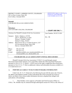 16 COGAS Initial Disclosures