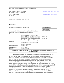 14 Measure Proponents Reply to COGAS Response in Opposition to Intervention