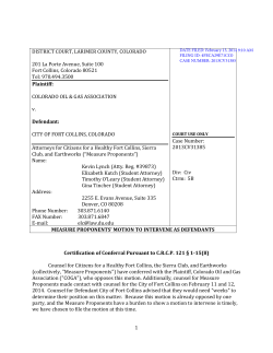 10 Measure Proponents Motion to Intervene