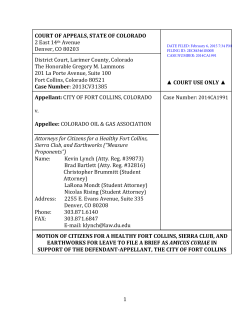 25 Citizens for a Healthy Ft Collins-Motion for Leave to File Amicus Brief