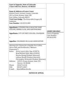 5 Citizens for a Health Fort Collins Notice of Appeal