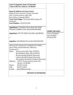 4 Citizens for a Health Fort Collins Motion to Intervene