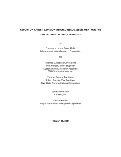 Cable Television Community Needs Interests Assessment Survey Results