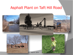 Citizens Against Asphalt Toxins presentation to City Air Quality Advisory Board April 21, 2014