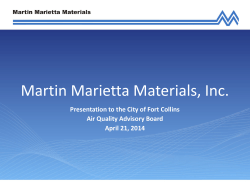 Martin Marietta Materials presentation to City Air Quality Advisory Board April 21, 2014