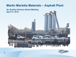 Staff presentation to City Air Quality Advisory Board April 21, 2014