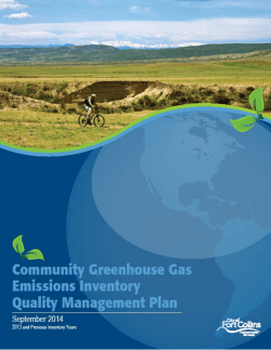 2014 Community and Municipal GHG Emissions Inventory Quality Management Plans