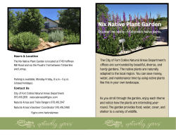Native Plant Demonstration Garden brochure.