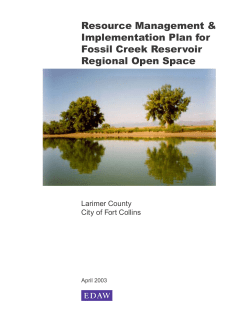 Fossil Creek Reservoir Regional Open Space Management Plan