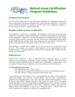 Natural Area Certification forms