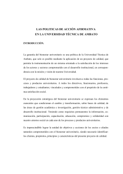 Las pol ticas de acci n afirmativa en la Universidad T cnica