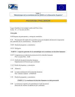 Programa del taller sobre metodolog a de la educaci n