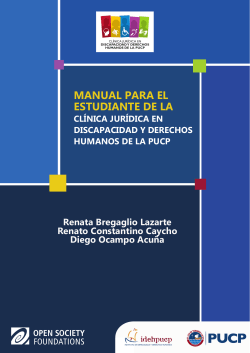 Manual para el estudiante de la Cl nica Jur dica en Discapacidad y Derechos Humanos