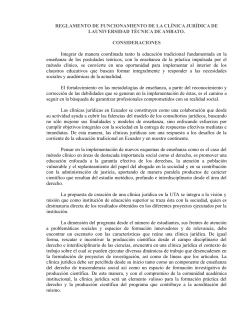 Reglamento de funcionamiento de la cl nica jur dica de la UTA