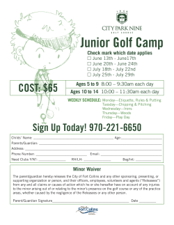 Sign up for the Junior Golf Camp today!